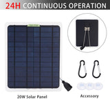 20W Solar Panel Car Charger - Outdoor Supply for Vehicle Battery with OBD Plug. High Quality
