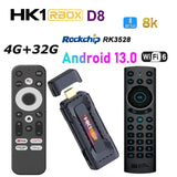 HK1 RBOX D8 Android 13 TV Stick 8K Video Decocding RK3528 BT voice remote AndoirdTV Wifi6 BT5 vs DQ06 gd1 4k sticker x96 s500