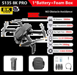 S135 Three-Axis Profesional 360° radar avoidance 8K HD camera Drone GPS Return Dron 5G Brushless Motor RC Quadcopter Gift