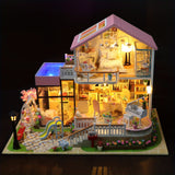 1pc Dollhouse Miniature With Furniture,DIY Dollhouse Kit Mini Modern Villa Model, Fall Farmhouse Room Decor, Xmas Home Decor