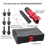 M3 M4 M5 M6 M8 M10 rivet core pulg conversion head aluminum alloy electric drill riveting mother gun