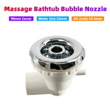 Φ90mm Cover Single Way 32mm Water-in ABS Chromed Cap PVC Base Massage Bathtub Bubble Hot Tub Water Jet Nozzle