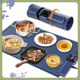 Electric Warming Tray with Adjustable Temperature Foldable Food Warmer Mat for Parties Buffet Features 5 Modes Fast Heating Pad