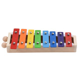 8 Keys Compact Size Xylophone Glockenspiel with Wooden Mallets Percussion Musical Instrument Toy Gift for Kids Children