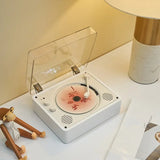 Record Player, Retro Mini Birthday Party Portable Bluetooth Speaker with Black Vinyl Sound and Built-in CD Player New