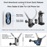 Neck Necklace Mount for GoPro 12/11/10/9/8/7 Insta360 DJI Osmo Chest Holder Phone Clip Magnetic Strap&Adapter
