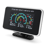 Digital 3 IN 1 LCD Gauge Water Temperature Gauge+Oil Pressure Gauge+Voltmeter with Sensor for Universal Truck 12V 24V