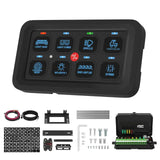 8 Gang RGB LED Light Panel Multifunction Toggle/Momentary/Pulsed Touch Control Switch Pod Box for Truck Jeep