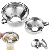 Stainless Steel Wide Mouth Canning Food Salad Dressing Liquid Funnel Hopper Filter Kitchen Tools Gadgets