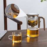 Water Separation With Wooden Handle Witchcraft Magical Glass Teapot Rubber Stopper And Strainer