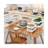 Prepare Dishes Rack Home Table Hot Pot Vegetables Fruit Display Shelf Kitchen Storage Collapsible Dish Holder L