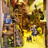 DIY Book Nook Kit - DIY Dollhouse Booknook Kit for Bookshelf Insert Decor Alley. Bookends Model Build Creativity Kit (Magic Pht).