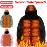 Women USB Heating Hoodies Men Vintage Gothic Heated Jacket Long Sleeve Fleece Streetwear Loose Coats Haruku Sweatshirts