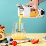 450mL Portable Electric Fruit Juicer - Home USB Rechargeable Smoothie Maker Blender. Sports Bottle for Juicing