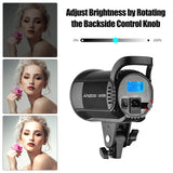 Andoer 60/80/100W LED Studio 5500K Dimmable Bowens Mount Continuous Light for Video Recording Portrait Photography