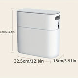 1pc Trash Can, Household Toilet Special Clip Seam Large Capacity Trash Can With Lid, Large Automatic Packing And Putting Paper Bucket