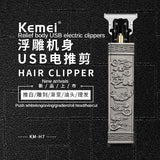 Kemei KM-H7 Embossed Waterproof Grinding Wheel Blade Men Grooming Kit Body Trimmer Electric Hair Clipper