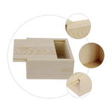10Pcs 8.5X8.5X4cm Handmade Wooden Soap Jewelry Container Sliding Cover Box