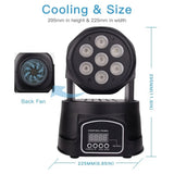 4 7*10W LED Mobile Head Disco 360° Rotating Voice Control DMX512 Home Party Stage Performance Lamps RGBW Wedding Lights