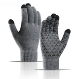 Winter Warm Windprooll Finger Knitted Gloves with Touch Screen for Outdoor Cycg Motorcycle Skiing Hand Warmer Accessories