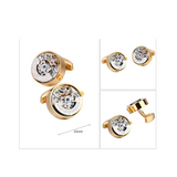 Movement Gear Precision Carving Fully Automatic Mechanical French Shirt Cufflinks Men's Sleeve Nails, A