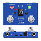 Lekato Drum Machines Looper Pedal Built-In 30 Drums 11 Mins Recoding Time High Precision Tuner 4 Loops