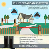 NEW Solar Wireless Driveway Alarm System 400M Long Transmission 190 Feet Wide Sensor Range Waterproof No Need Replace