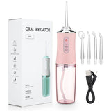 Powerful portable mouthwash, dental spray, 3 modes, USB charging, 4 teeth cleaning nozzles, healthy