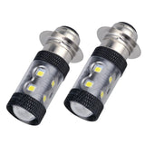 H6/P15D LED Motorcycle Headlight Bulb Super Bright Yamaha YFZ450R Rhino 700 Raptor YFM660 TRX for Bike Moped Scooter ATV
