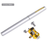 Outdoor Portable Pocket Telescc Mini Pole Pen Shape Folded Rod With Reel Wheel Fishing Accessories