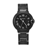 PINTIME Women for Watch Diamond Iced Out Couples Quartz Wristwatch Waterproof 30m Stainless Steel Strap Calendar Luxury Relogios