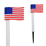 10Pcs America Flag Solar Ground Insert Lamp IP65 Waterproof Outdoor Stake Light Auto ON for Patio Lawn Yard