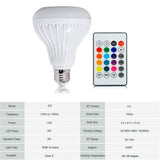 E27 Wireless Bluetooth Speaker +12W RGB Bulb LED Lamp 110V 220V Led Light Music Player Audio with Remote Control Smart Electronics