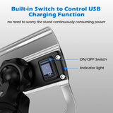 12-24V Mount Aluminium Waterproof Phone Holder 18W QC 3.0 USB Charger Motorcycle Handlebar 4-7 inch