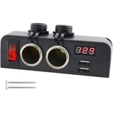 DIY USB 3.1A Charger Dual Cigarette Lighter Socket Splitter Voltmeter On/Off Switch for Car Rv Truck Marine Boat Camper