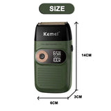 Kemei  Rechargeable Cordless Razor For Men With LCD Double-Blade Razor Facial Care Hairdressing Scissors KM-2026