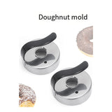 Stainless Steel Donut Mould Cake Mold Multifunctional Donut Ring Fondant Cookie Muffin Makerbaking Utensils 6Pack