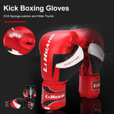 Bo Men Women Kids PU Leather for MMA Kickbo Karate Muay Thai Martial Arts Punching Gloves Training Equipment