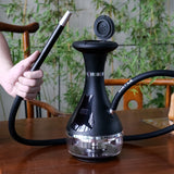 Intelligence LED Dry Herbs Electric Hookah Set with 2Pcs Metal Tobacco Кальян Bowl Rechargeable Курительная Трубка Gift
