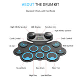 High Quality Electronic Drum Silicone 7 Thickened Pad Roll Up Digital Folding Drum Pad Kit Usb Electric Drum with Drumstick
