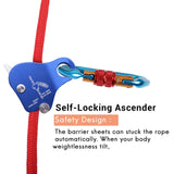Ascender,Rock Tree Arborist Grab Self-Locking Rope Grip for Outdoor Climbing and Rescue 8-13MM,Blue