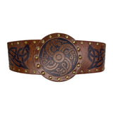 Viking Embossed Wide Belt Medieval Faux Leather Belt Renaissance Knight Corsets Belt Norse Cosplay Costume Armors Belt NEW