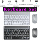 Keyboard Mouse Set 78key Bluetooth Wireless Four-Mode Type-C Charging Keypad with Card Slot Bracket for Desktop Laptop Office PC