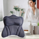 tub Pillow Back Soft Relaxing Neck Cups Bath Hot Cushion For Massage With Gray Suction Tool Spongy Spa