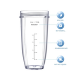 Blender Replacement Parts for Ninja,32Oz&24Oz Cup and with Lids,7 Fins Extractor Blade,for BL480-30 BL483-30