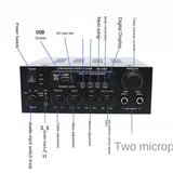 1200W 220V Bluetooth Amplificador Hifi 33BT Stereo LED Digital Audio Amplifier Aux FM Radio EU Plug