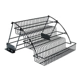 Metal 3-Tier Pull Down Spice Rack - Retractable Capacity Shelf Organizer for Cabinet A