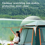 Quick Open Automatic Camping Tent with Canopy - Sun-Protection Beach Travel Tent for Family of 3-4/4-6 People