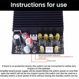DC19-50V 300W+300W 600W Bluetooth Power Amplifier Module TPA3255 Chip 2.0 Channel With Treble And Bass Adjustment Durable