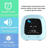 Kids Alarm for Kids, Children's Trainer Clock with 4 Color Toddler Night Light, Sleep Sound hine, Blue